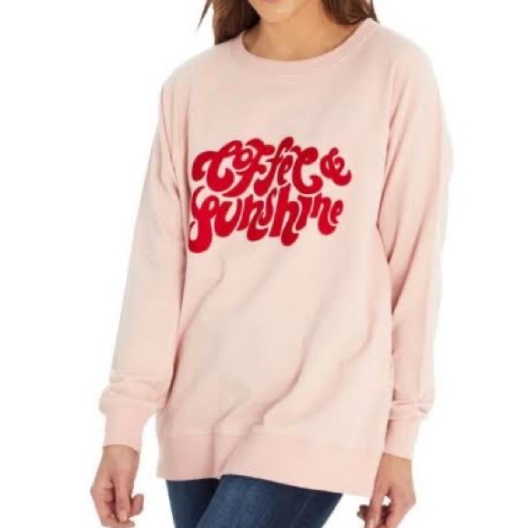 Wildfox • Coffee & Sunshine Pink Graphic Sweatshirt Size S - Picture 7 of 7